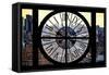 Giant Clock Window - View on Midtown Manhattan-Philippe Hugonnard-Framed Stretched Canvas