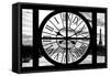 Giant Clock Window - View on Paris at Sunset II-Philippe Hugonnard-Framed Stretched Canvas