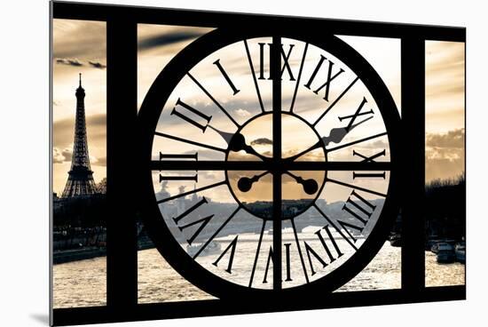 Giant Clock Window - View on Paris at Sunset-Philippe Hugonnard-Mounted Photographic Print