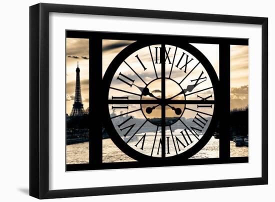 Giant Clock Window - View on Paris at Sunset-Philippe Hugonnard-Framed Photographic Print