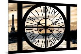 Giant Clock Window - View on Paris at Sunset-Philippe Hugonnard-Mounted Premium Photographic Print