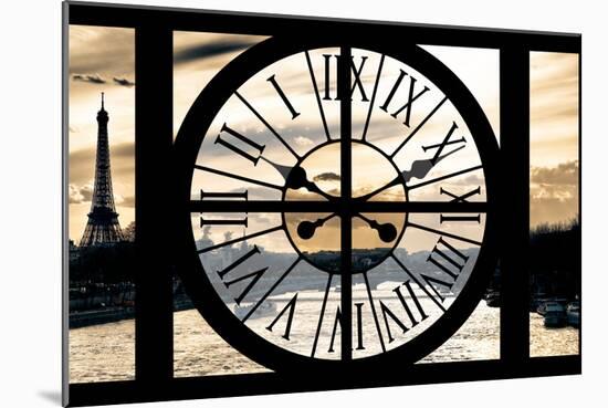 Giant Clock Window - View on Paris at Sunset-Philippe Hugonnard-Mounted Premium Photographic Print