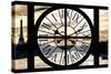 Giant Clock Window - View on Paris at Sunset-Philippe Hugonnard-Stretched Canvas