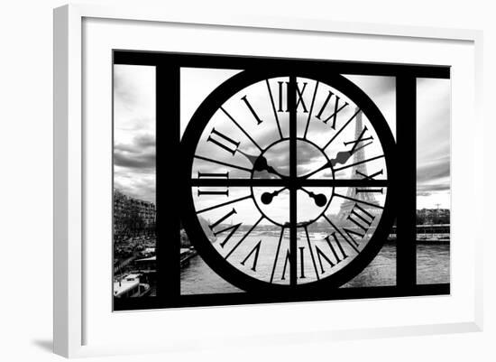 Giant Clock Window - View on Paris with the Eiffel Tower II-Philippe Hugonnard-Framed Photographic Print
