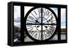 Giant Clock Window - View on Paris with the Eiffel Tower-Philippe Hugonnard-Framed Stretched Canvas