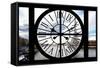 Giant Clock Window - View on Paris with the Eiffel Tower-Philippe Hugonnard-Framed Stretched Canvas