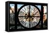 Giant Clock Window - View on the 10th Avenue - Manhattan-Philippe Hugonnard-Framed Stretched Canvas