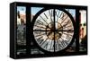 Giant Clock Window - View on the 10th Avenue - Manhattan-Philippe Hugonnard-Framed Stretched Canvas