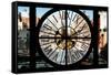 Giant Clock Window - View on the 10th Avenue - Manhattan-Philippe Hugonnard-Framed Stretched Canvas