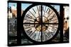 Giant Clock Window - View on the 10th Avenue - Manhattan-Philippe Hugonnard-Stretched Canvas