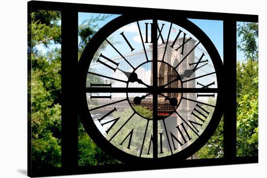 Giant Clock Window - View on the Brooklyn Bridge - Manhattan-Philippe Hugonnard-Stretched Canvas