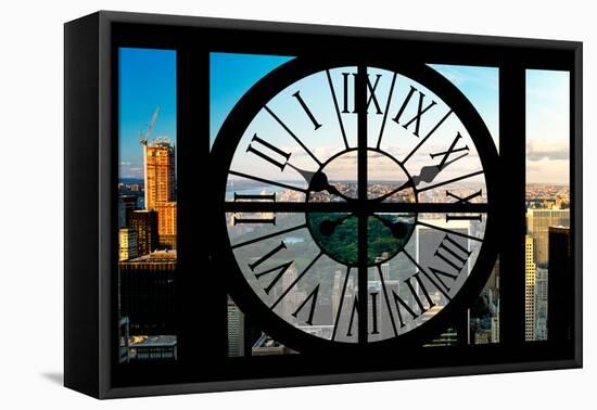 Giant Clock Window - View on the Central Park-Philippe Hugonnard-Framed Stretched Canvas