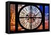 Giant Clock Window - View on the City - Hell's Kitchen-Philippe Hugonnard-Framed Stretched Canvas