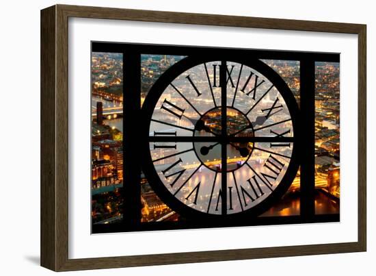 Giant Clock Window - View on the City of London by Night II-Philippe Hugonnard-Framed Photographic Print