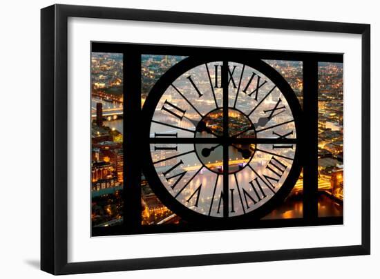 Giant Clock Window - View on the City of London by Night II-Philippe Hugonnard-Framed Photographic Print