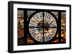 Giant Clock Window - View on the City of London by Night II-Philippe Hugonnard-Framed Photographic Print