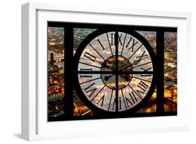 Giant Clock Window - View on the City of London by Night II-Philippe Hugonnard-Framed Photographic Print