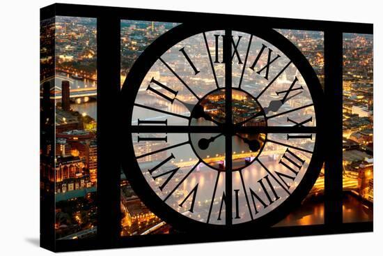 Giant Clock Window - View on the City of London by Night II-Philippe Hugonnard-Stretched Canvas