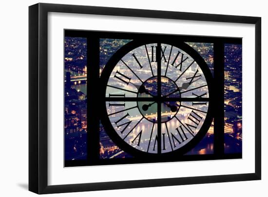 Giant Clock Window - View on the City of London by Night IX-Philippe Hugonnard-Framed Photographic Print