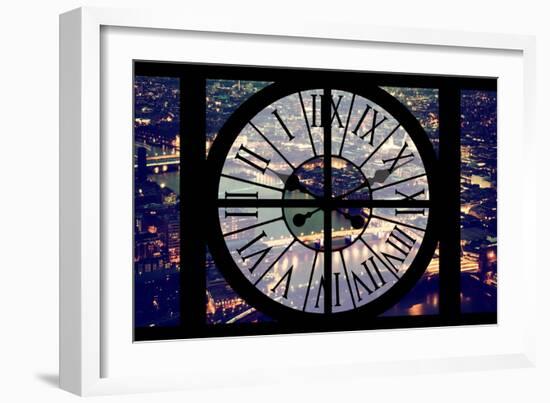 Giant Clock Window - View on the City of London by Night IX-Philippe Hugonnard-Framed Photographic Print