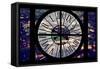 Giant Clock Window - View on the City of London by Night IX-Philippe Hugonnard-Framed Stretched Canvas