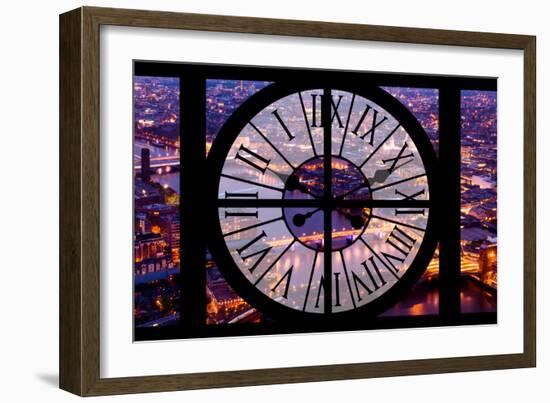 Giant Clock Window - View on the City of London by Night V-Philippe Hugonnard-Framed Photographic Print