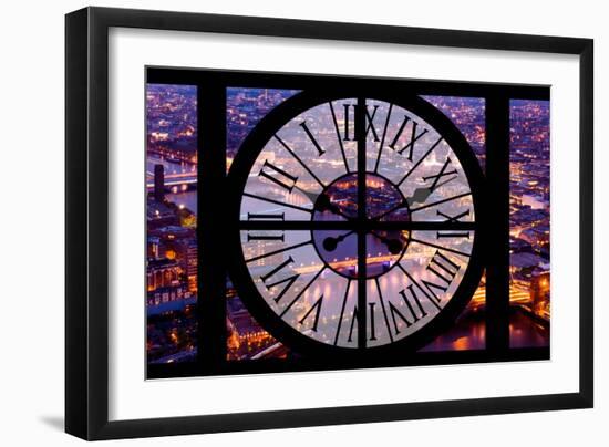 Giant Clock Window - View on the City of London by Night V-Philippe Hugonnard-Framed Photographic Print