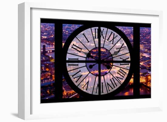 Giant Clock Window - View on the City of London by Night V-Philippe Hugonnard-Framed Photographic Print