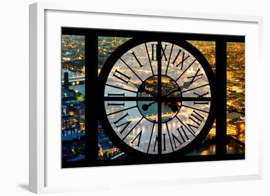 Giant Clock Window - View on the City of London by Night VI-Philippe Hugonnard-Framed Photographic Print