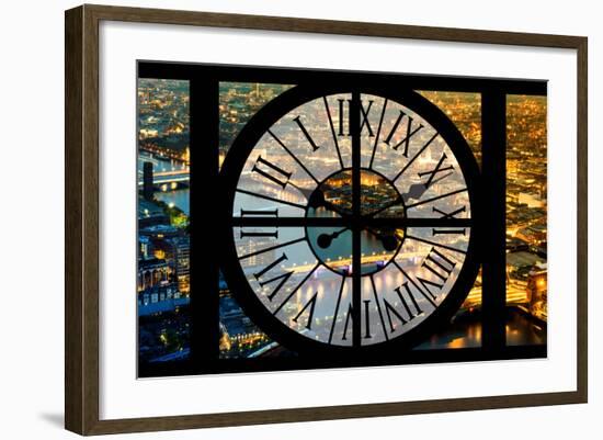 Giant Clock Window - View on the City of London by Night VI-Philippe Hugonnard-Framed Photographic Print