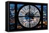 Giant Clock Window - View on the City of London by Night-Philippe Hugonnard-Framed Stretched Canvas