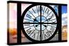 Giant Clock Window - View on the City of London with the London Eye and River Thames III-Philippe Hugonnard-Stretched Canvas