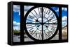 Giant Clock Window - View on the City of London with the London Eye and River Thames-Philippe Hugonnard-Framed Stretched Canvas