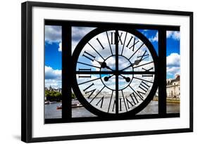 Giant Clock Window - View on the City of London with the London Eye and River Thames-Philippe Hugonnard-Framed Photographic Print