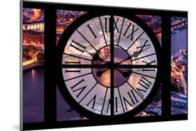 Giant Clock Window - View on the City of London with the Tower Bridge by Night III-Philippe Hugonnard-Mounted Photographic Print