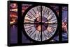 Giant Clock Window - View on the City of London with the Tower Bridge by Night III-Philippe Hugonnard-Framed Stretched Canvas