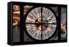 Giant Clock Window - View on the City of London with the Tower Bridge by Night IV-Philippe Hugonnard-Framed Stretched Canvas