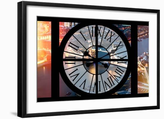 Giant Clock Window - View on the City of London with the Tower Bridge by Night V-Philippe Hugonnard-Framed Photographic Print