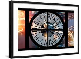 Giant Clock Window - View on the City of London with the Tower Bridge by Night V-Philippe Hugonnard-Framed Photographic Print
