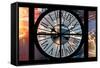 Giant Clock Window - View on the City of London with the Tower Bridge by Night V-Philippe Hugonnard-Framed Stretched Canvas