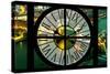 Giant Clock Window - View on the City of London with the Tower Bridge by Night VII-Philippe Hugonnard-Stretched Canvas