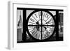 Giant Clock Window - View on the Empire State Building and the New Yorker Hotel-Philippe Hugonnard-Framed Photographic Print