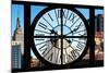 Giant Clock Window - View on the Empire State Building and the New Yorker-Philippe Hugonnard-Mounted Photographic Print