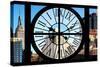 Giant Clock Window - View on the Empire State Building and the New Yorker-Philippe Hugonnard-Stretched Canvas