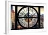 Giant Clock Window - View on the Garmen District - New York City-Philippe Hugonnard-Framed Photographic Print