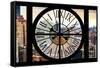 Giant Clock Window - View on the Garmen District - New York City-Philippe Hugonnard-Framed Stretched Canvas