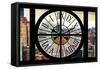 Giant Clock Window - View on the Garmen District - New York City-Philippe Hugonnard-Framed Stretched Canvas
