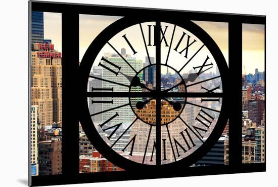 Giant Clock Window - View on the Garmen District - New York City-Philippe Hugonnard-Mounted Photographic Print
