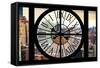 Giant Clock Window - View on the Garmen District - New York City-Philippe Hugonnard-Framed Stretched Canvas