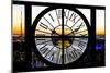 Giant Clock Window - View on the New York at Sunset-Philippe Hugonnard-Mounted Photographic Print